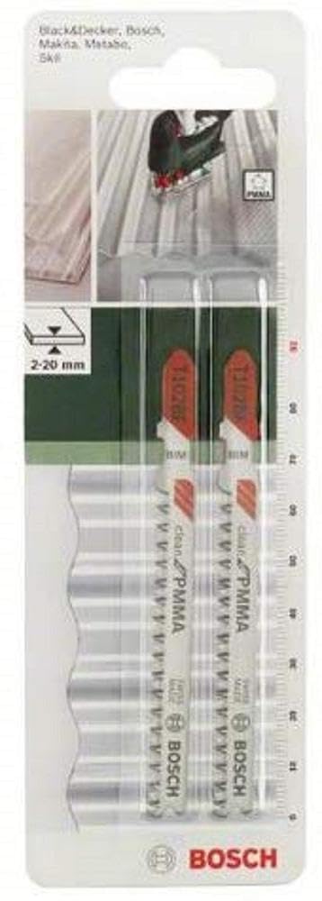 Bosch Accessories 2609256C59 Set de 2 lames de scie sauteuse T102BF