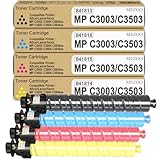 MEZOO MP C3003 - Cartuccia toner compatibile con MPC3003 841813 841816 841815 841814 per stampanti MP C3003 C3004 C3004ex C3503 C3504 C3504ex (confezione da 4, colore: nero/ciano Giallo magenta)