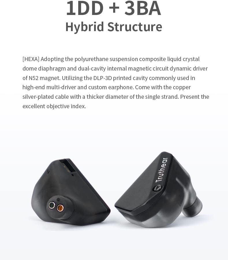 Fanmusic Truthear HEXA 1DD + 3BA Struttura ibrida PU + LCP Membrana del driver dinamico 0.78 Cavo 2Pin Espandibilità flessibile DLP Monitor auricolari Auricolari (HEXA) Fanmusic Truthear HEXA 1DD + 3BA Struttura ibrida PU + LCP Membrana del driver dinamico 0.78 Cavo 2Pin Espandibilità flessibile DLP Monitor auricolari Auricolari (HEXA)
