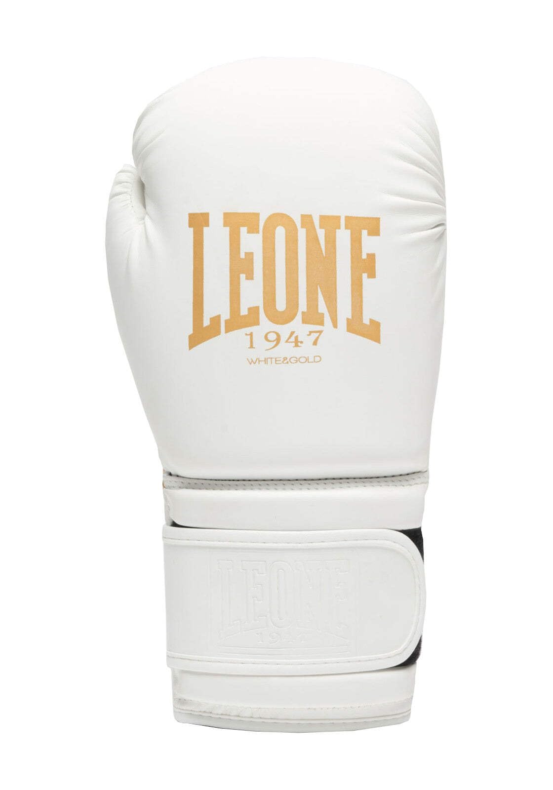 Leone Boxhandschuhe GN059 04 Schwarz & Weiß (14), Weiß/Gold
