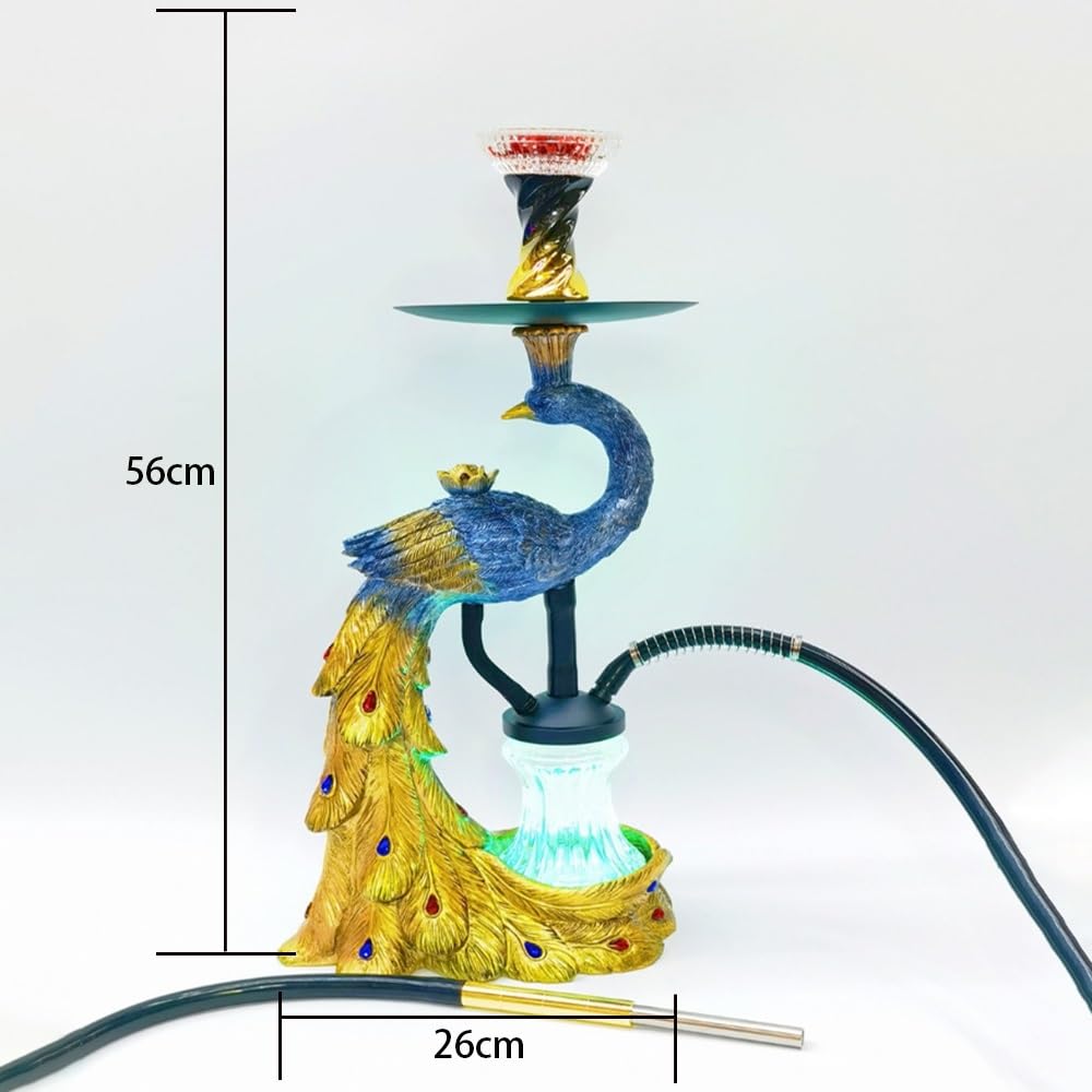 Amazon.co.jp: 孔雀の外観 水タバコ 本体 セット LED シーシャ 水