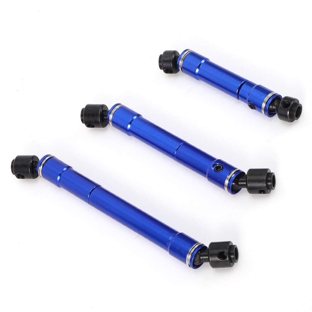 CVD Wał napędowy ze stopu aluminium stal odporna na rdzę trwała przednia środkowa tylna oś napędowa do TRAXXAS TRX6 G63 6X6 88096 4 1/10 RC samochód niebieski 3-częściowy zestaw