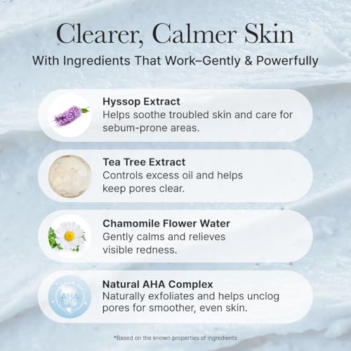 Image of ARENCIA Hyssop Sebum Control Rice Cake Cleanser, 5.29 oz, AHA Tea Tree Face Wash for Oily Combination Skin