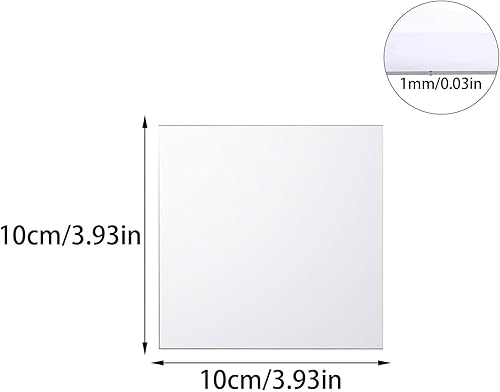 Miniatura 2 de ZWIN 20 azulejos de espejo cuadrado acrílico, 4 x 4, acrílico pequeño, pequeñas hojas autoadhesivas para manualidades, proyectos de arte,