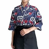 Genérico Chaquetas De Chef De Estilo Japonés Restaurante De Sushis Kimonos Camisas De Cocinero Monos De Camarero Ropa De Chef para Izakaya(Size:M,Color:E)