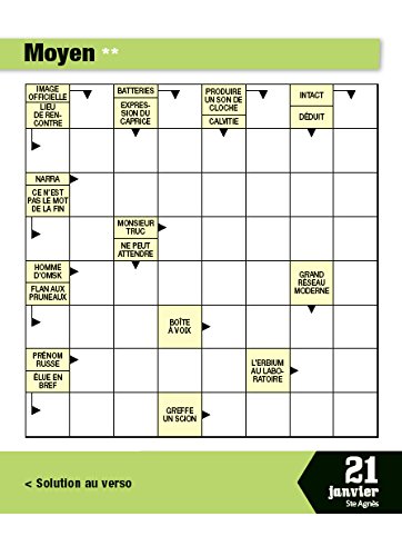 Calendrier 365 jours de Mots fléchés - Année à