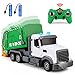 WEMOKA 1:24 Scale Remote Control Garbage Truck Toys, 6 Channel RC Waste Management Garbage Truck, 2.4Ghz Recycling Trash Truck Toys with Two Rechargeable Batteries for Boys and Girls Kids, 15/