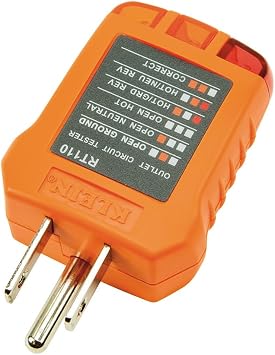 Klein Tools RT110 Outlet Tester, AC Electrical Receptacle Tester for North American Outlets