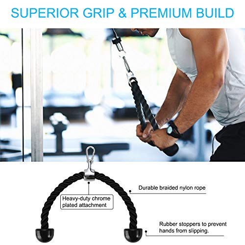 PELLOR Pulley Cable Machine Professional Muscle Strength Fitness Equipment Forearm Wrist Roller Training for LAT Pulldowns, Biceps Curl, Triceps Extensions Workout Straight Curved