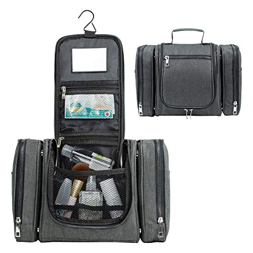 TRMESIA Large-capacity travel toiletry bag for men and women, with hook storage bag, for travel supplies and cosmetics, toiletry bag with 18 grid YKK zipper magnetic adsorption waterproof nylon