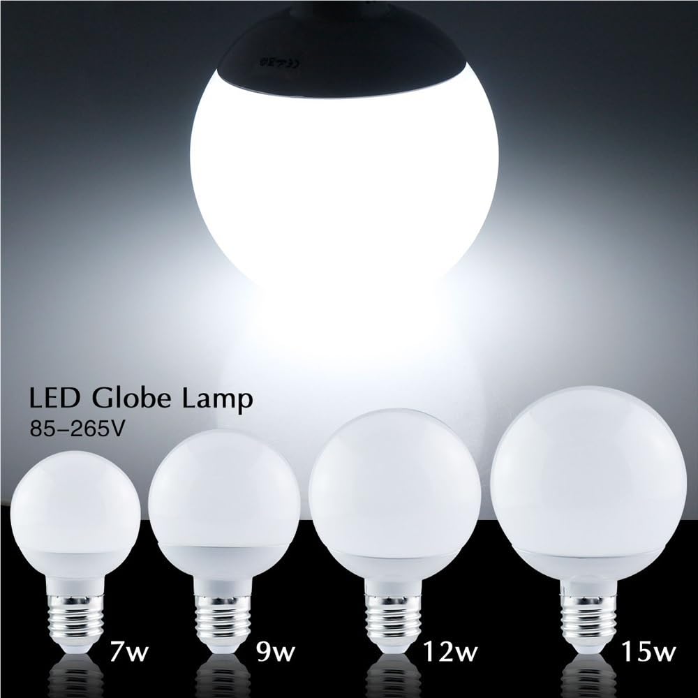 Iluminación Interior, Paquete de 6, lámpara LED Global E27 CA 110 V, 7/9/12/15 W, sin Parpadeo, iluminación de 360 Grados, Bombilla esférica
