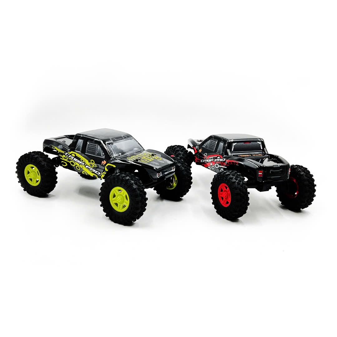 HobbyPlus CR-18P PRO Juice Up Edition RTR con HBW Electronics, 2.4GHz 4CH TX - Control remoto Crawler, RC Rock Crawler 1/18 Full Lock 4WD Off-Road para adultos (amarillo (HBP1810360-JUYW))