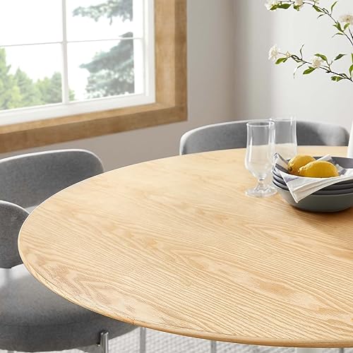 Image of Modway Lippa Dining Table, 48 inch, White Natural