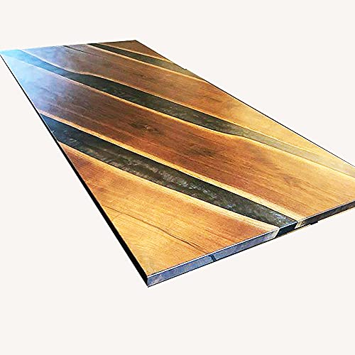 Epoxy Dining Table, Matte Black Epoxy Walnut Table, Farmhouse Table, Epoxy Table