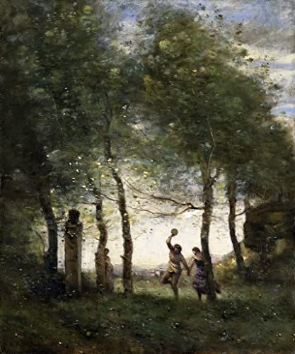Poster Corot Petite Bacchanale 50 x 70 cm impression sur toile sans cadre décoration murale