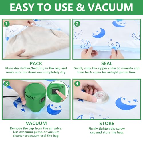 Image of LISACOOL Portable Vacuum Pump Electric Pump Storage Bags for Various Vacuum | 80%Space Saver,Travel Packing Essential&Luggage Space Saving,Seasonal Clothing & Bedding Storage,Dorm Organizing Fast