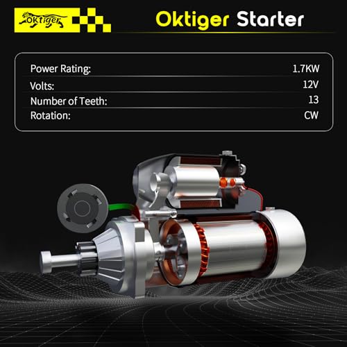 Oktiger Upgraded 2.0L Starter para Mercedes Benz C300 2015-2018, E300 2017-2019, Slc300 2017-2020, para Infiniti Q50 2016-2019, Q60 2017-2018, 2.0L L4 12V 1.7KW 13-Dientes CW, OE# 274-906-21-00 miniatura 3