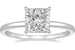 2CT 925 Sterling Silver Engagement CZ Wedding Ring Set Princess Cut Cubic Zirconia