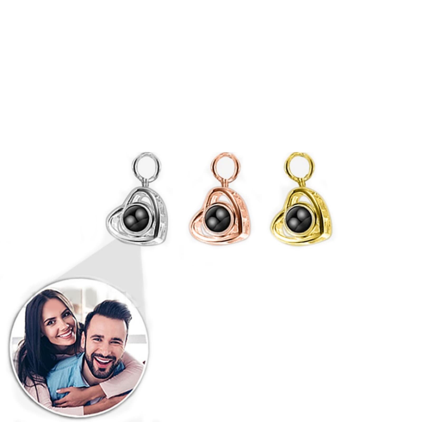 ZXHCorazon Colgante Foto Personalizada,para Collar,Pulseras,Llavero,Plata 925 Joyería Personalizada,Hombre,Mujer,Regalos De San Valentín