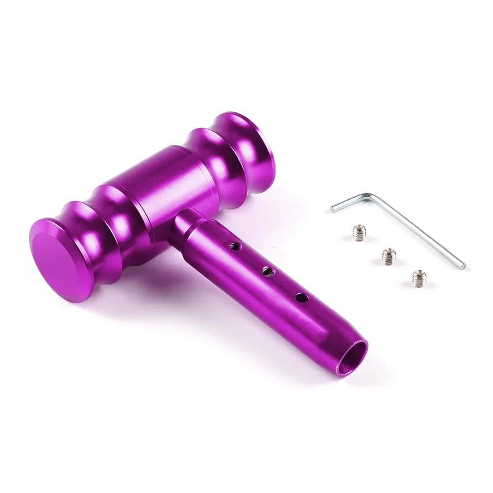 HYASDBWE 12 Mm Screw Aluminum Alloy Gear Shift Knob Car Modified Aircraft Joystick Shift Head Car Replacement Parts Gear Shifter Parts(Purple)