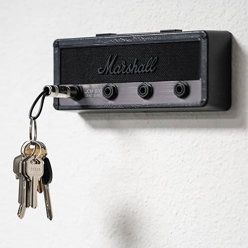 Miniatura 2 de Soporte para llaves de amplificador de guitarra con licencia Marshall Stealth Jack, incluye 4 llaveros de enchufe de guitarra y 1 kit de montaje en