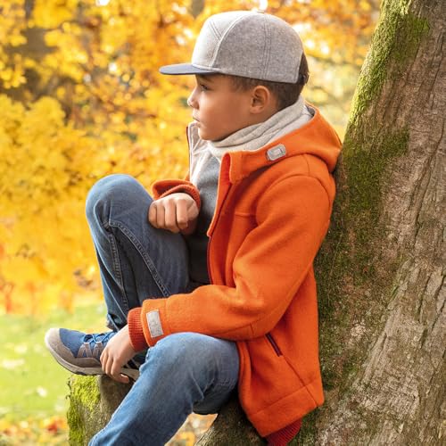 Kid’s Merino Wool Jacket, Organic Boiled Hooded Coat3