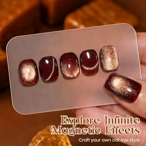 Image of Beetles Brown Cat Eye Gel Nail Polish, Toffee Sparkle 15ml Fall Gel Polish