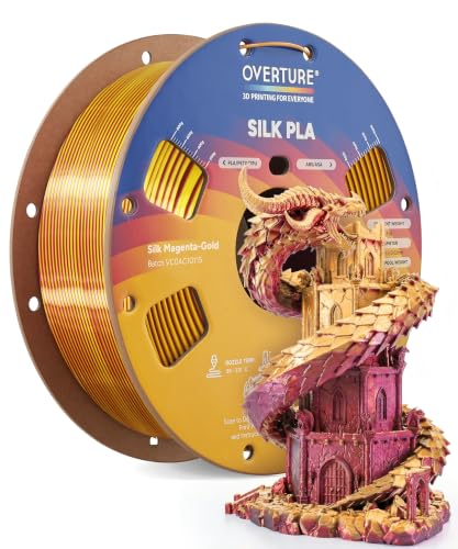 Image of OVERTURE Silk PLA Dual Color Filament 1.75mm, Silk Magenta-Gold