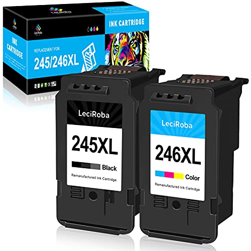 LeciRoba Remanufactured 245XL Ink Cartridge Replacement for Canon PG-245XL 245XL PG-246XL 246XL PG-243 for PIXMA TR4520 MG2522 MX490 MX492 IP2820 TS3122 MG2920 MG2922 Printer (1 Black ,1 Tri-Color)