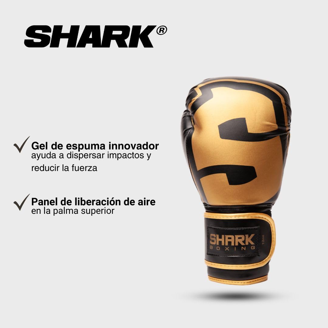 SHARK BOXING Guantes Boxeo Hombre, Mujer, Unisex SKF 3.0 | 14oz, 12oz, 10oz, 16oz | Guantes Muay Thai, Kick Boxing, Boxeo