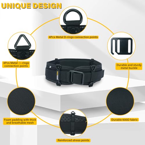 MELOTOUGH Padded Tool Belt,Electrician Tool Belt,Work Belt for Men,Quick Release,Thick Confortable Foam Padding,Adjustable Waist 30''-43''(SM) - Image 3