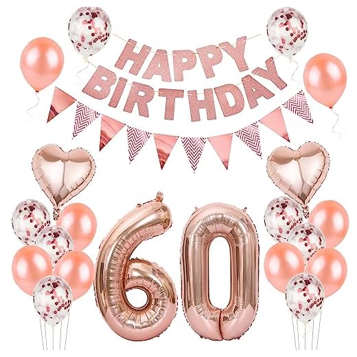 Globos 60 cumpleaños Mujer decoracion oro rosa,decoracion cumpleaños 60 años Mujer,globos 60 cumpleaños decoracion 60 cumpleaños Mujer decoracion oro rosa,banderola 60 cumpleaños Mujer decoracion