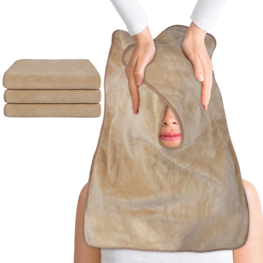 SINLAND Microfiber Esthetician Towels for Facials Mask Removing Face Wrap Soft Facial Cloth with Split Design Spa Towels for Facial Steam Massage and Cleansing SINLAND Microfiber Esthetician Towels for Facials Mask Removing Face Wrap Soft Facial Cloth with Split Design Spa Towels for Facial Steam Massage and Cleansing