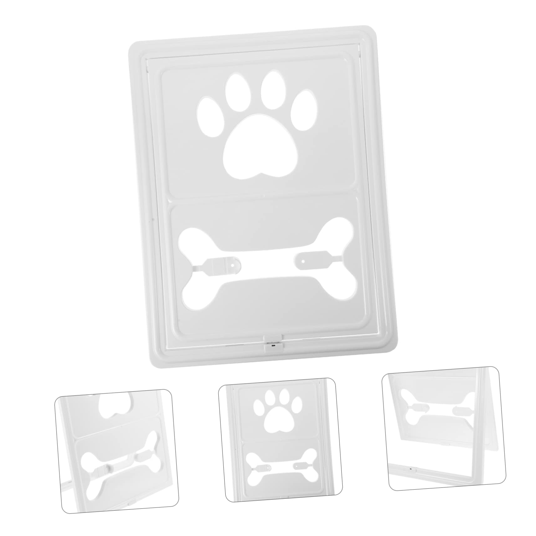 Puerta Mosquitera para Mascotas de PP Color Blanco Cierre Magnético | Bloqueo Automático, para Puertas y Ventanas de Mosquitera, Uso para Gatos y Animales Pequeños