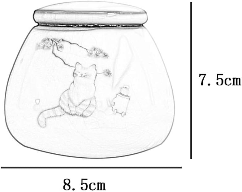 Mini Pet Cremation Urns for, Memorial Hall Pet Urns Ashes,Hand-Made Ceramic Sealed Jars,Cat and Dog Small Pet Souvenirs,Display at Home （8.5cm*7.5cm） (Color : 1) (2)