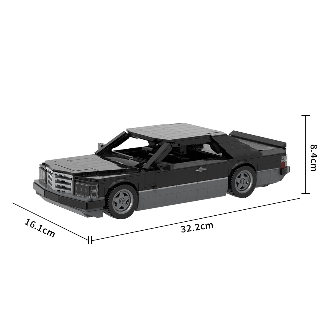 Modello coupé anni '80 con morsetto, 1473 pezzi, grigio scuro