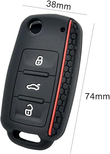 Miniatura 10 de Funda de silicona para llave de automóvil, accesorios para llave de automóvil, compatible con VW Volkswagen MK8 Golf 8 GTI Skoda Octavia 3 botones