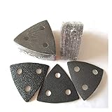 grano grueso: 40/80/120 Papel de lija de lijadora 26 piezas de papel de lija triangular Disco de lijado 80 * 80MM 3 hoyos de gancho y bucle 40/80/120 arena Conjunto, Usado Madera Arena abrasiva