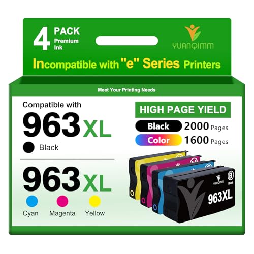 963 XL Kartridże do Drukarek Kompatybilne z HP 963XL Multipack do Officejet Pro 9010 Kartridże Kompatybilne z HP Officejet Pro 9010 9012 9013 9014 9015 9016 9018 9019 9020 9022 9023 90 25 4-pak