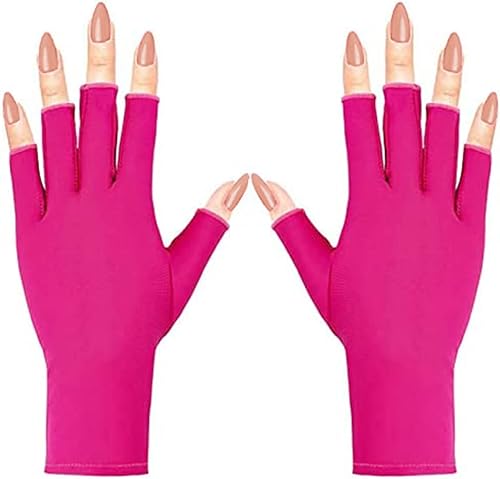 Guantes anti UV para lámpara de uñas de gel, guantes de protección UPF50+ para manicuras, guantes de protección solar UV para mujeres