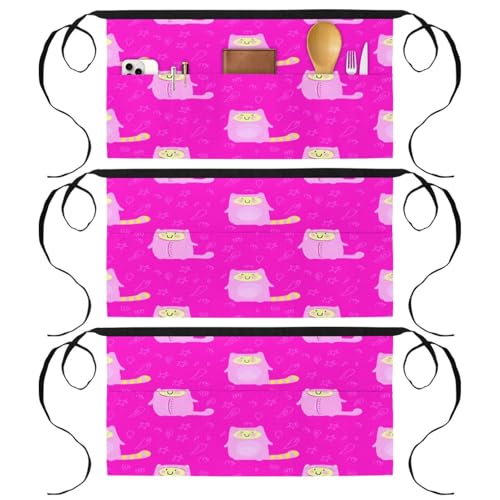 Demi-tablier pour cuisine et pâtisserie avec motif chats mignons