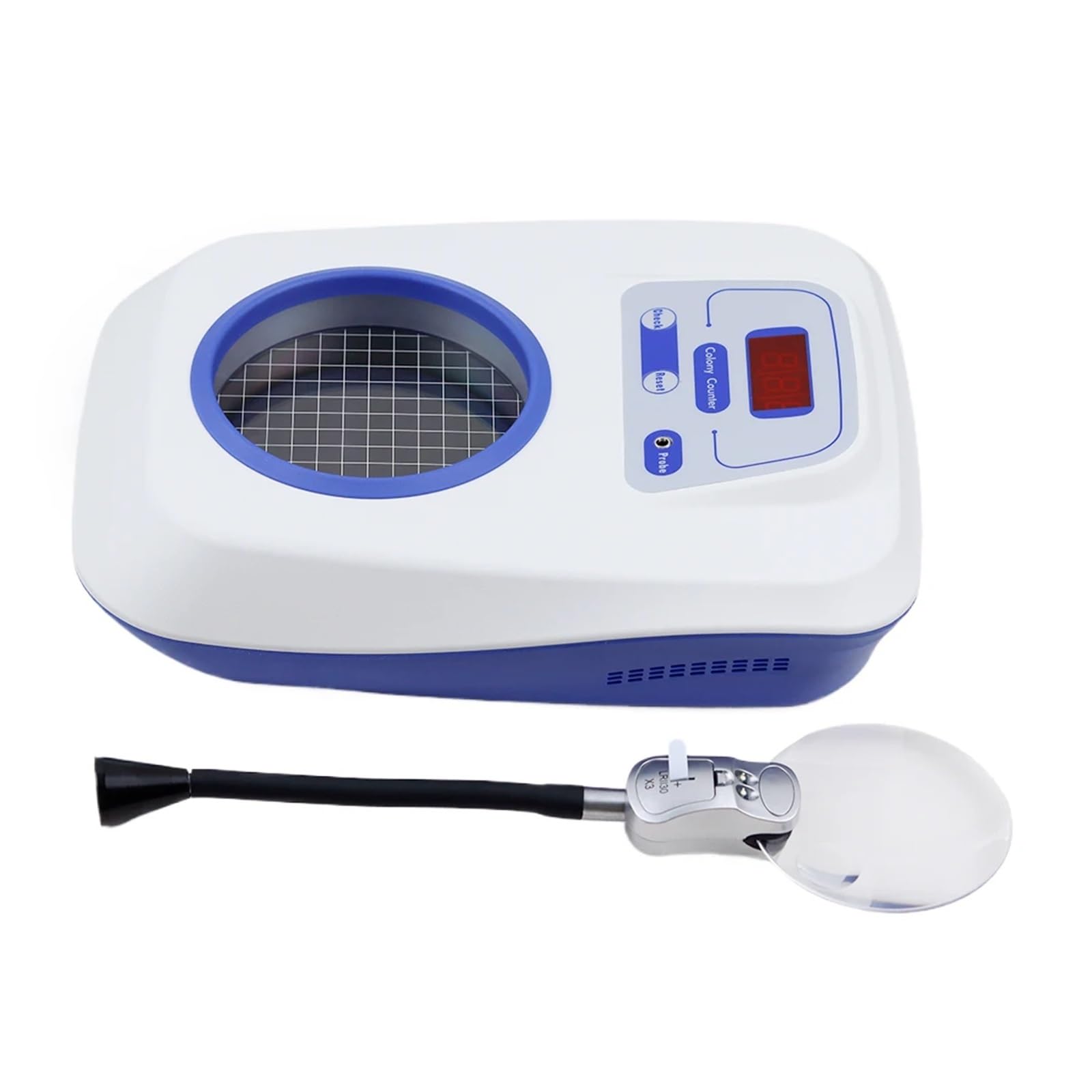 Contador de colonias con pantalla digital for laboratorio, equipo prueba bacterias, detector recuento lupa 3/6X Para uso de bricolaje