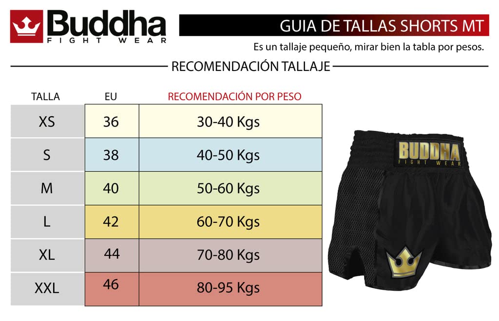 Buddha Fight Wear. Short Retro Premium. Especialmente diseñado para el Kick Boxing, Muay Thai, K1 o Cualquier modalidad de Deportes de Contacto