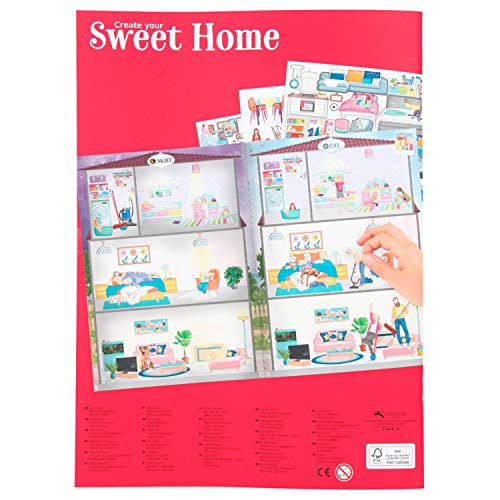 Depesche 11415 Sticker-Heft "Create your Sweet Home", Sticker-Album mit 24 bunt illustrierten Seiten und 3 Doppelseiten Aufklebern, ca. 30 x 22 x 0,5 cm groß – Bild 6