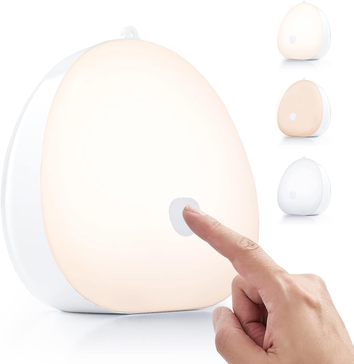 3-Color Dimmable Night Light, Touch Sensor Lamp with Adjustable Brightness