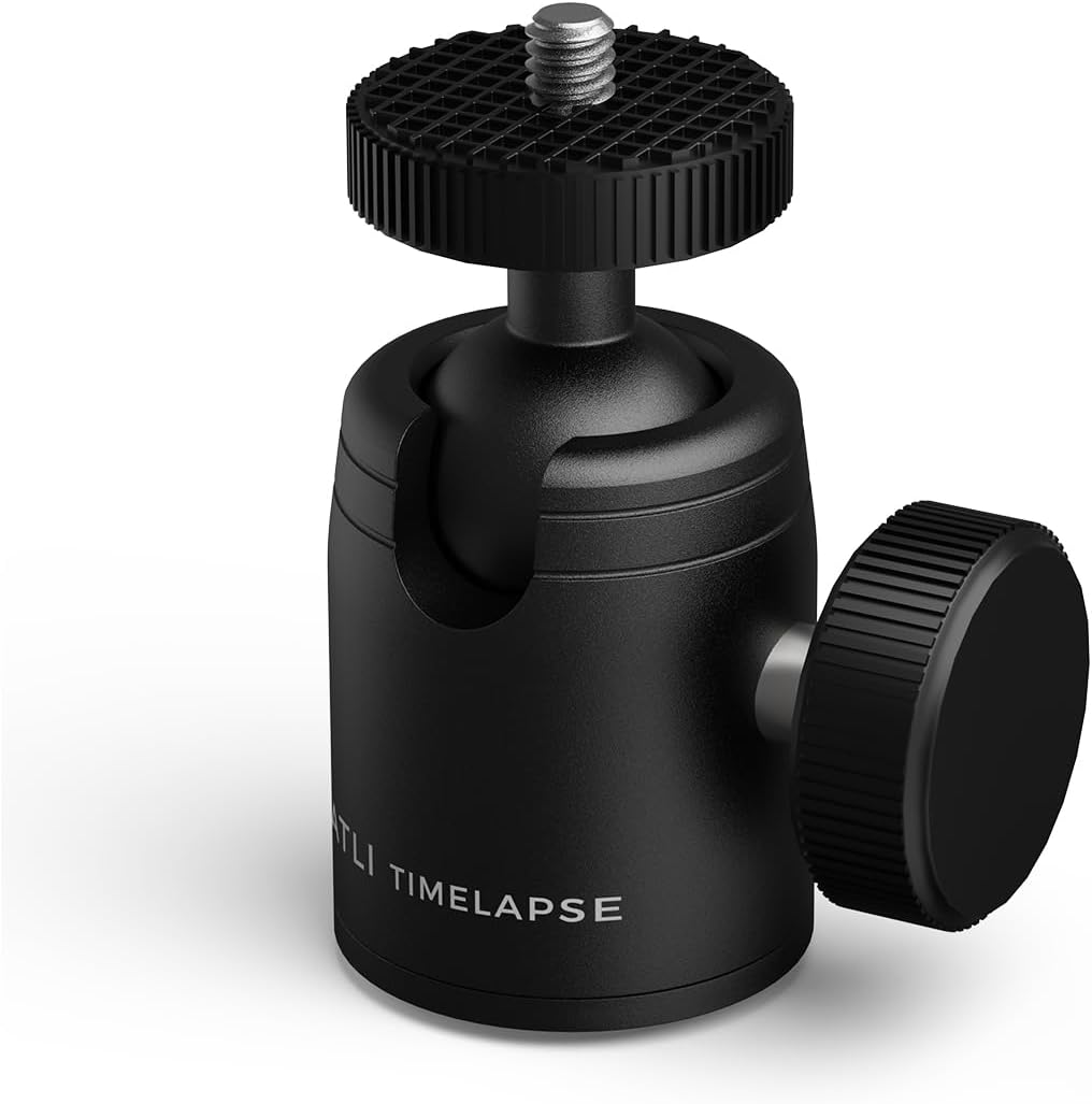 ATLI Universal 1/4" Screw Mini Tripod Ball Head Stainless Steel Aluminum Alloy 360 Degree Rotation Mount Base Adapter Compatible with ATL3500 ATL4500 ATL330 Camera Monopod Camcorder Light