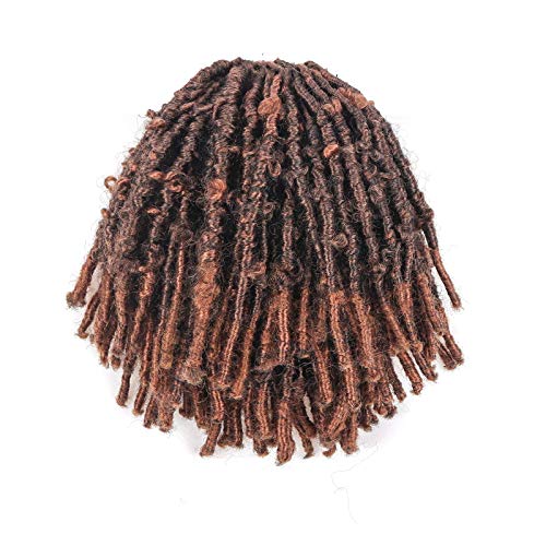 Toyotress Butterfly Locs Crochet Hair - 8 inch 8 Pcs Ombre Brown Pre-twisted Distressed Crochet Braids Pre-looped Synthetic Braiding Hair Extensions (8 Inch,T30)