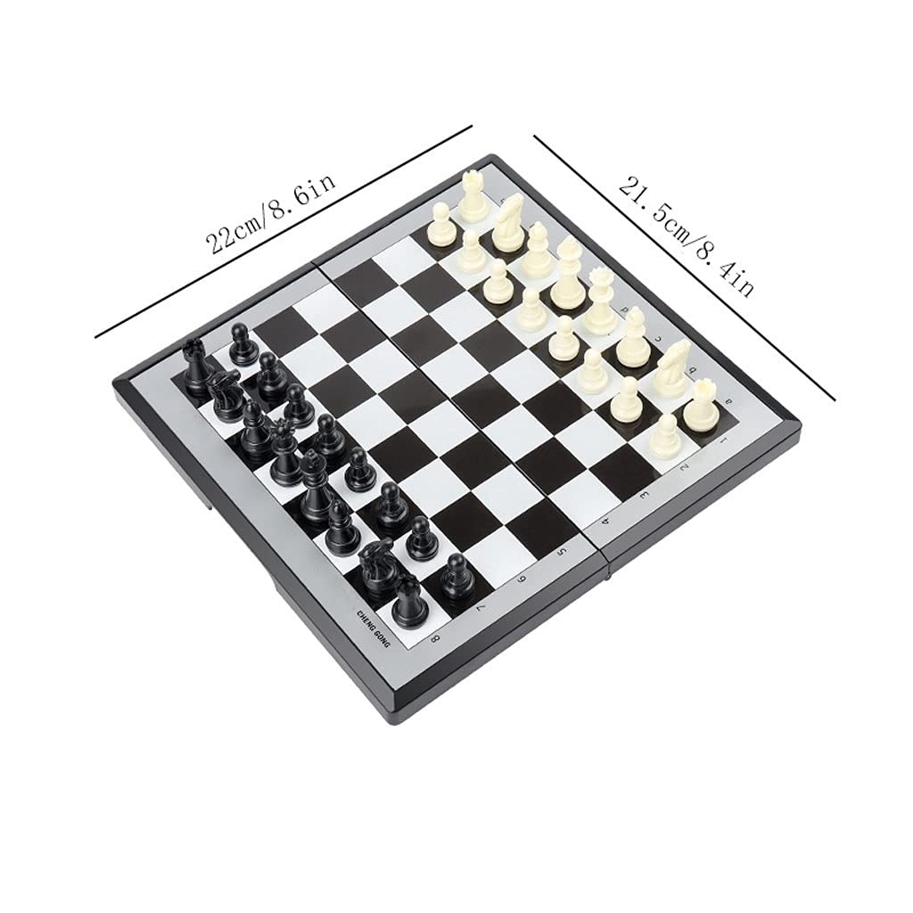 Schach-Set, magnetisches tragbares Schachbrettspiel Set, 8.6x8.4 in / 11.6x11.2in Set mit Faltbrett und Filzbodenschessmen (Größe : 11.6 * 11.2in)