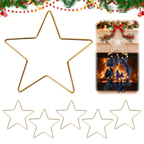 CHIHOLEN 5 Stück Metallringe zum Basteln, Metallsterne 20 cm,...