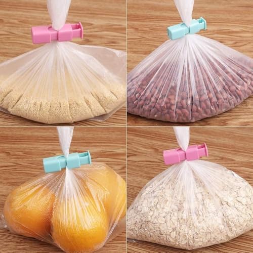 Image of 10pcs bag sealer reusable airtight clip snack food sealing chip bags clamp freezer sealing bags clip bread bag closer storage organizer packet sealer tool kitchen food saver (10pcs)